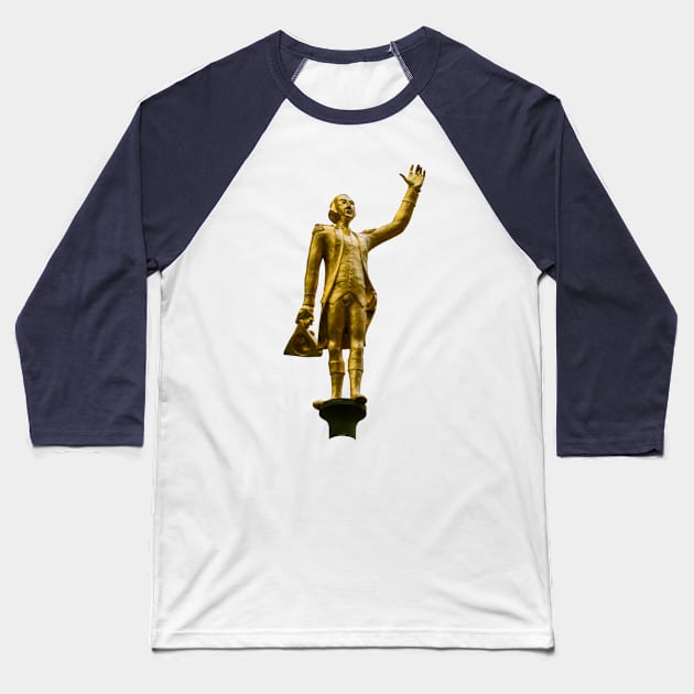 George Washington Flagpole Topper Baseball T-Shirt by Enzwell